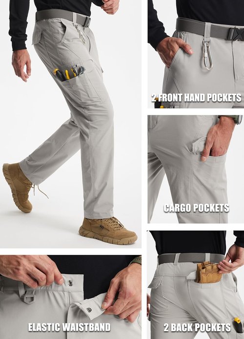 Libin Men's Cargo Pants - Water-Resistant Tactical Outdoor Trousers with 9 Pockets | Stretch Fit