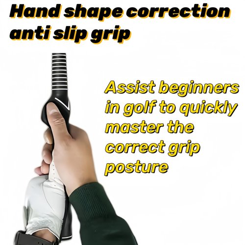 Golf Swing Trainer, Portable Collapsible Trainer, Improve Swing Posture, Golf Grip Trainer, Essential Swing Posture Corrector for Beginners (Right Hand Grip(Black))