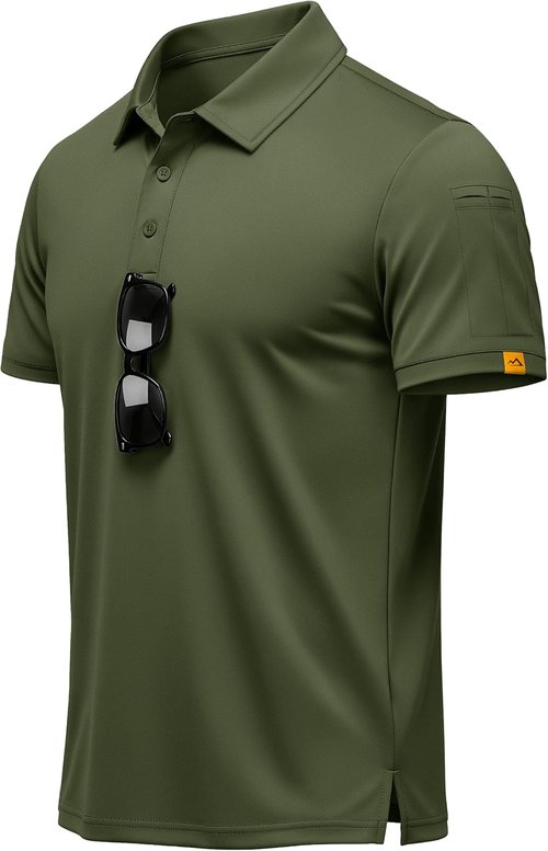 MAGCOMSEN Men's Polo Shirt - Short Sleeve Dry Fit Golf Polo with Moisture Wicking & UPF 50+ Protection