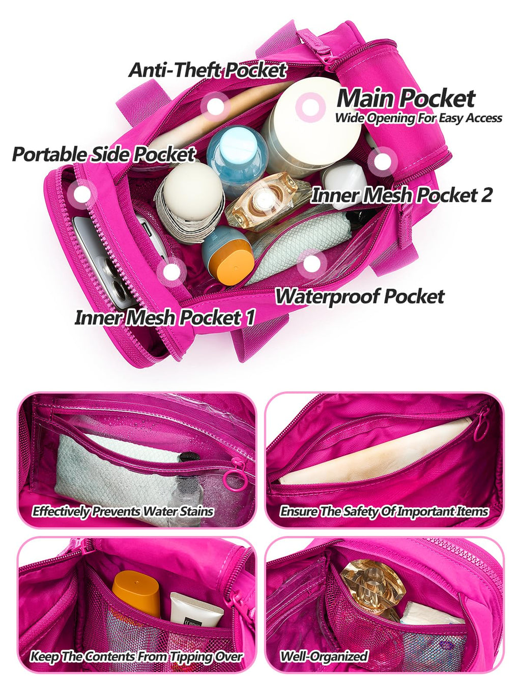 Small Gym Bag Bag With Wet Compartment And Coin Purse Duffel Bags Dance Yoga Workout Bag,Mini Gym Bag For Women (Small Gym Bag - Rose)