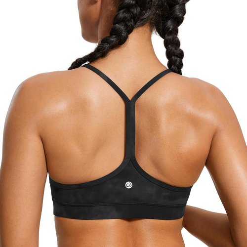 CRZ YOGA Butterluxe Y-Back Sports Bra - Padded Low Impact Workout Top for Women | Comfortable Fit