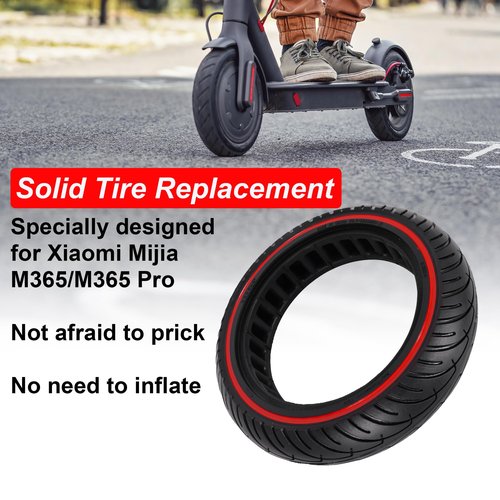 RUTU 8.5x2 Inch Solid Tire for Xiaomi m365 Electric Scooter for m365 pro/gotrax gxl V2/gotrax XR, 50/75-6.1 Scooter Wheels 8 1/2'' Front or Rear Replacement Solid Tires, Red 2 Pack