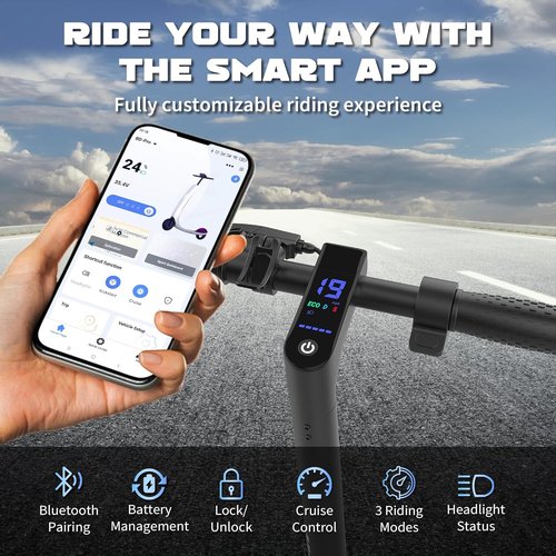 Electric Scooter - 350W/500W Motor with Dual Suspension | 19/22 MPH Speed, 23-31 Miles Range, 8.5"/10" Tires