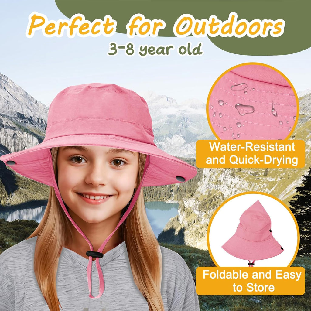Skiennix Outdoor Kids Sun Hat - UPF 50+ Quick Dry Adjustable Bucket Hat for Girls & Boys