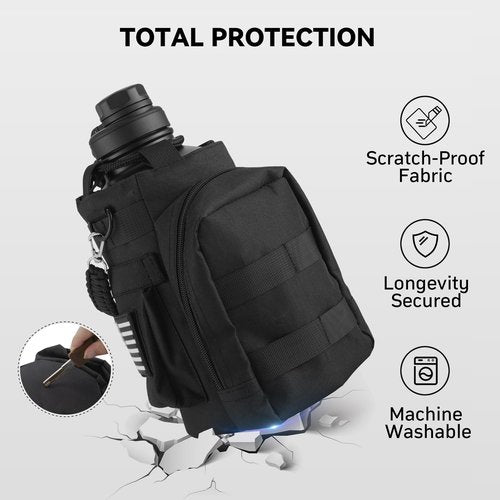 Bumotse Water Bottle Holder With Strap for 40/64/87Oz, Hands Free Crossbody Lightweight Bag With Phone Pocket & Card Slot, Insulated Sling for Hiking Gym Dog Walking