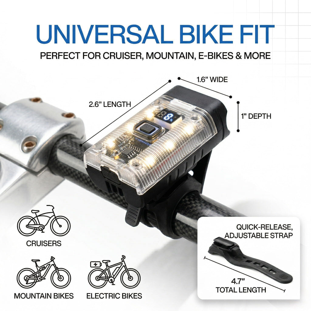 Rechargeable Bike Light for Night Riding – Bright LED Bicycle Headlight, USB Rechargeable, Waterproof, Easy Mount Handlebar Light for Road, MTB & Commuter Cycling