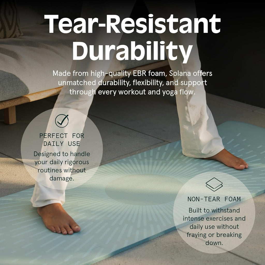 Retrospec Solana Yoga Mat - 1" Thick Non-Slip Exercise Mat with Nylon Strap for Home Workouts | Ideal for Yoga, Pilates, Stretching