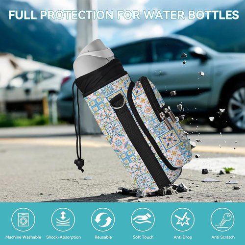 Icolor Water Bottle Carrier Bag - Insulated Neoprene Crossbody Holder with Phone Pocket | 25/32/40 oz