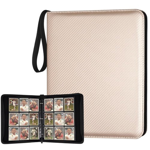 GERMUN 9 Pocket Card Binder - Premium Zip Trading Card Album for MTG, TCG & Sports Cards | Luxury Gold Finish