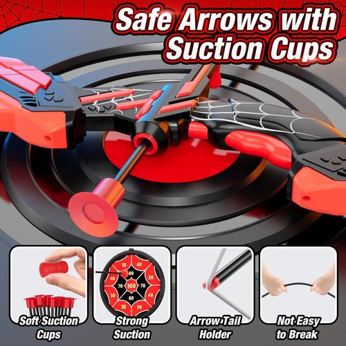HYES Bow and Arrow Set - LED Light Up Archery Kit with 12 Suction Cup Arrows & Targets | Indoor Outdoor Fun for Kids Ages 4-12