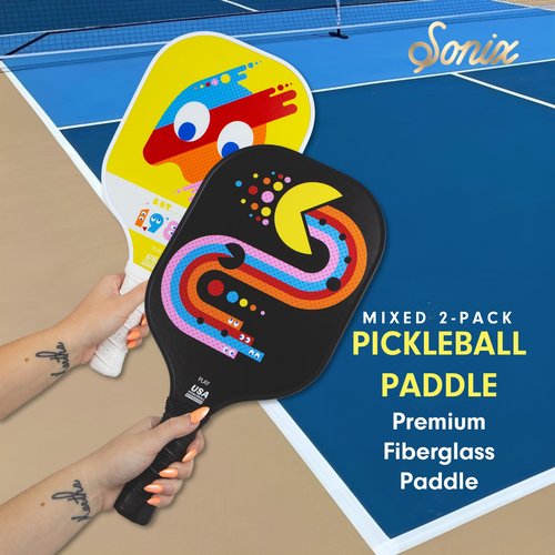 Sonix x Pac-Man | Pickleball Paddles Set of 2 | USAPA Approved | Fiberglass Surface, Honeycomb Core | Mixed 2-Pack Paddles | Pacman