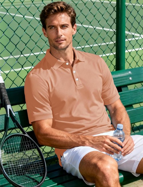 MAGCOMSEN Men's Polo Shirt - Quick Dry Short Sleeve Golf Tee for Casual Outdoor Performance