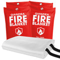 QIANZIEA 4 Pack Fire Blanket 40” x 40” – Emergency Fire Blanket for Kitchen & Home, Fiberglass Fire Suppression Blanket