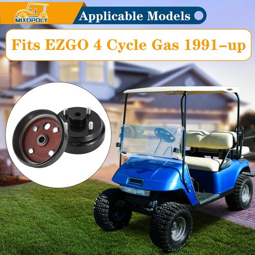 Mixopoly 2 Pack Golf Cart Brake Drum Assembly for EZGO 4 Cycle Gas 1991-up, Replace OEM 21807-G1 21807G2, 1 Inch Large Hole Fine Spline 30 Teeth