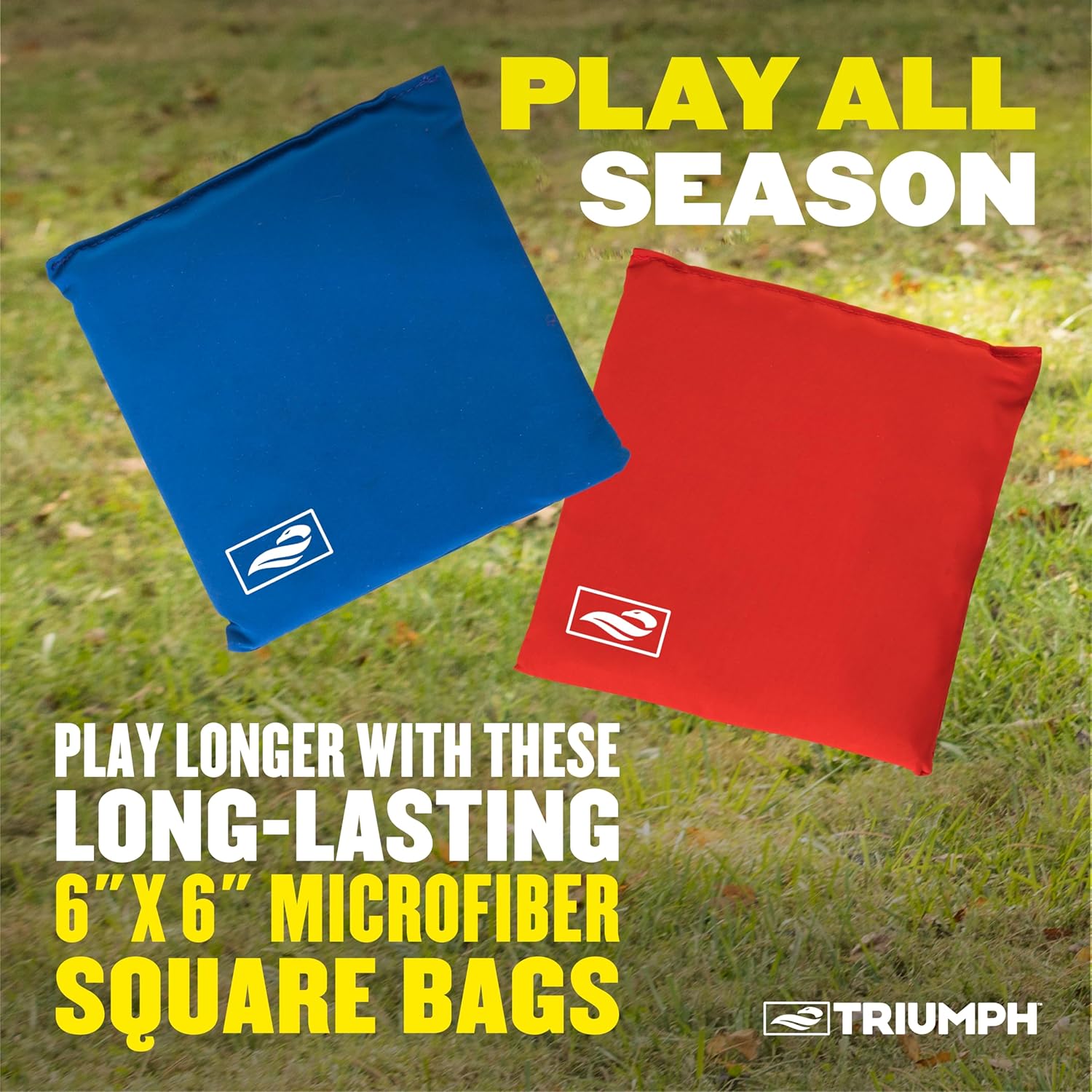 Triumph Sports USA Classic Cornhole Bags - Eight 12.5oz Durable Bags with Convenient Carry Tub