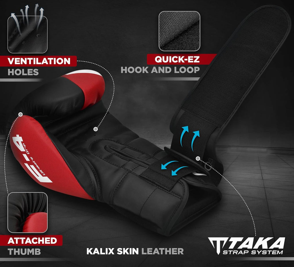 RDX Boxing Gloves - Maya Hide Leather Training Gloves for Muay Thai & Kickboxing | 8-16 oz Options
