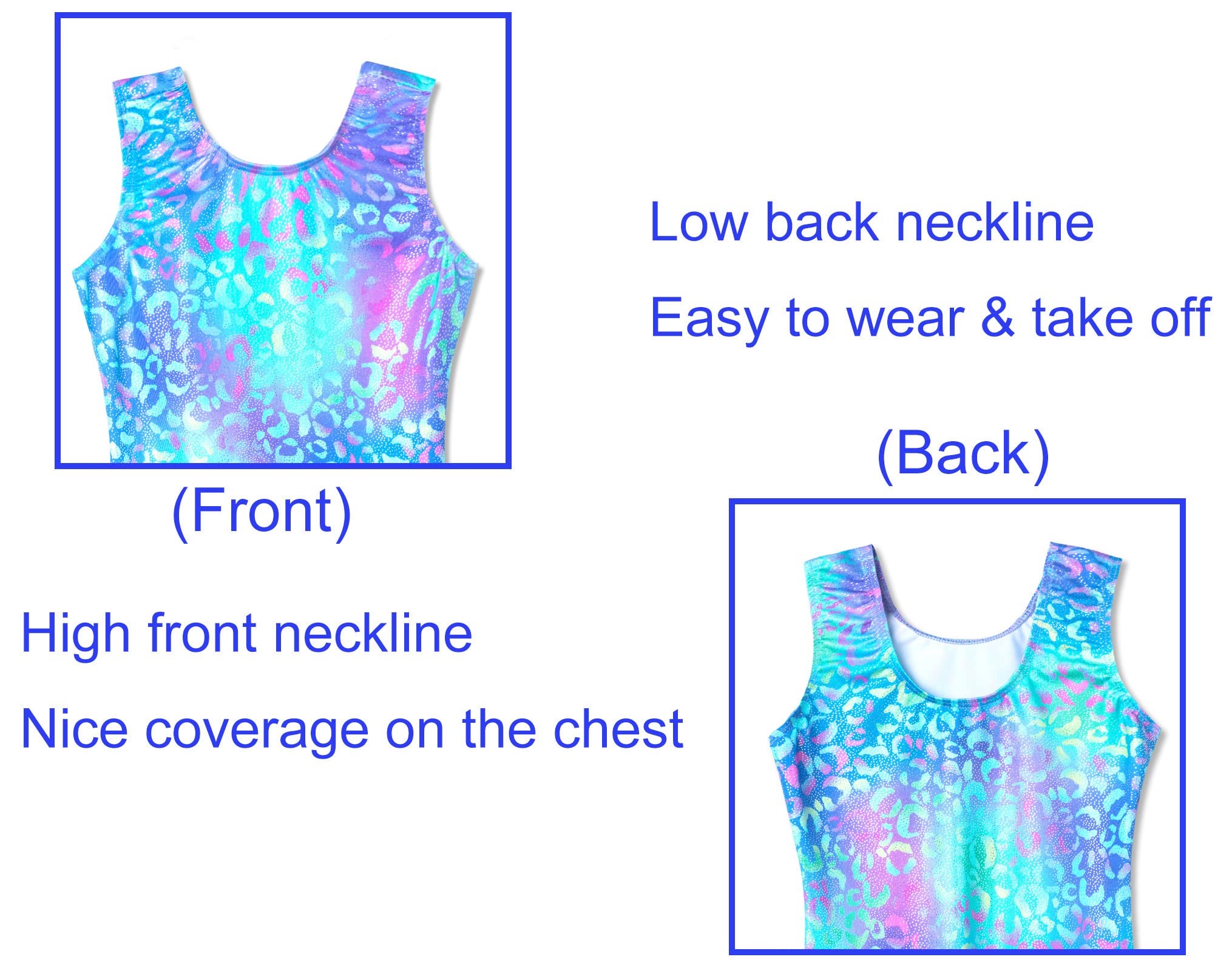 Domusgo Toddler Girls Gymnastics Leotards Size 1t 2t Shiny Green Purple Leopard Sleeveless Biketard with Shorts