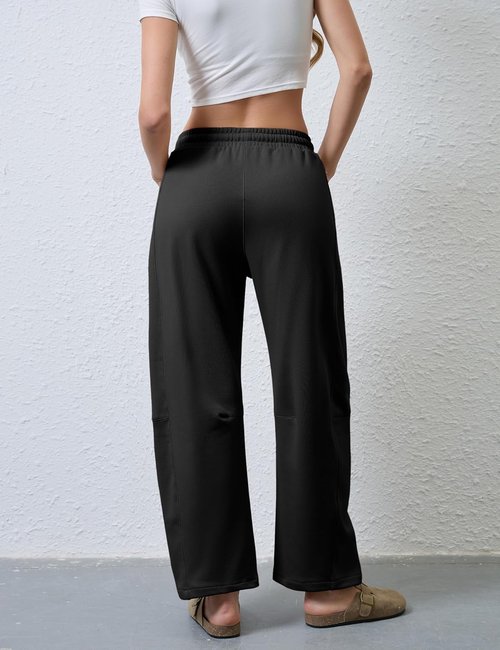 Hongsui Women's Wide Leg Pants - Soft, Comfortable Barrel Leg Design with Pockets | Casual Sweatpants