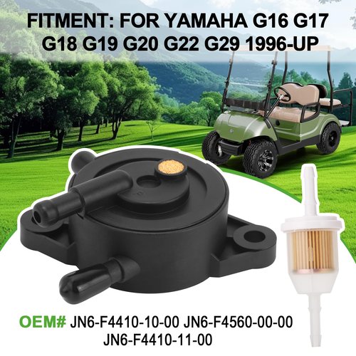 10L0L Golf Cart Fuel Pump Impulse Kit For Yamaha G16 G17 G18 G19 G20 G22 G29 1996-up with 1 × Fuel Pump and 1 × Filter OEM JN6-F4410-10-00 JN6-F4560-00-00 JN6-F4410-11-00