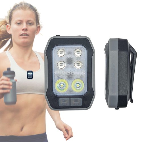 Running Light - Hands Free Powerful Mini High Visibility Safety Clip On Rechargeable LED Light for Night Running Jogging Walking Hiking, 1 Pack