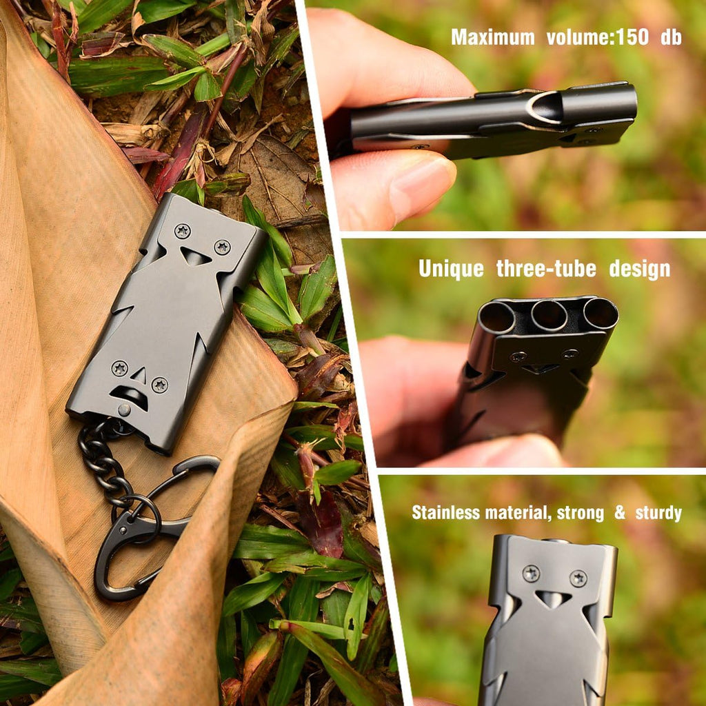 Skiennix Emergency Whistle Keychain - High Decibel Stainless Steel Safety Device