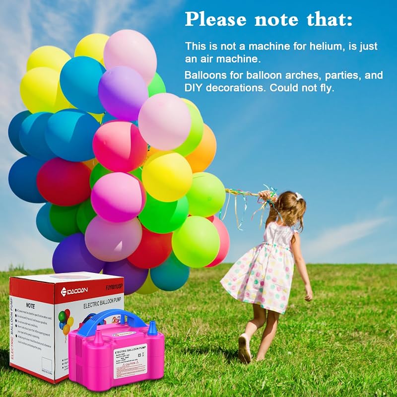 IDAODAN Big Red Electric Balloon Pump - Portable Dual-Nozzle Balloon Blower