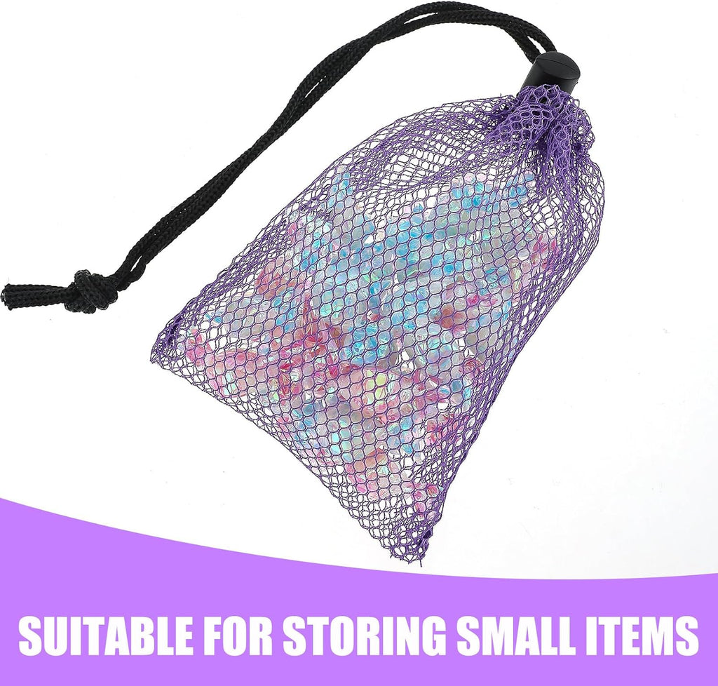 Skiennix Colorful Drawstring Mesh Bags - 5 Pcs Small 6 x 4 Inch Nylon Storage for Travel Organization