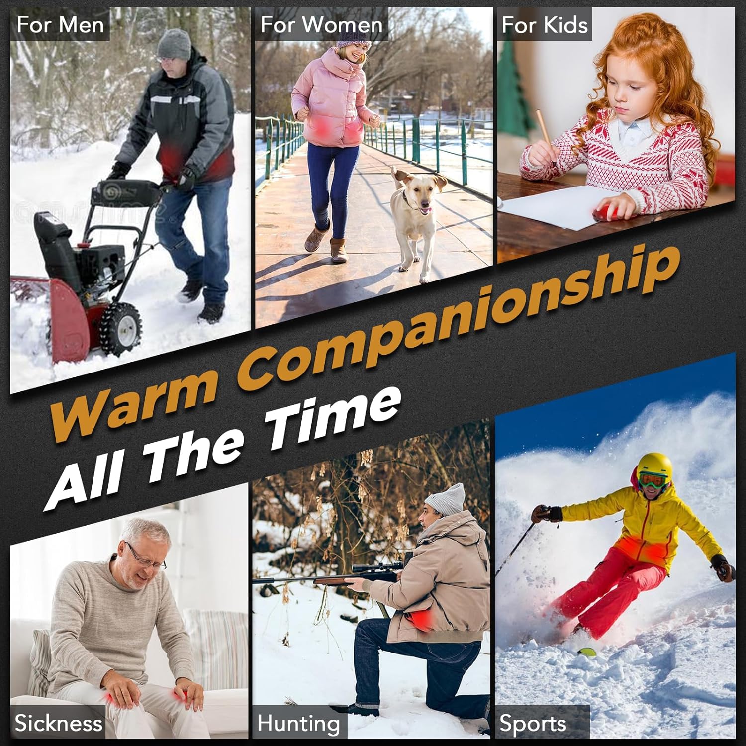 Skiennix Rechargeable Hand Warmers - Portable USB Electric Warmers for Indoor/Outdoor Use | 2-Pack