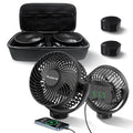 2-Pack Magnetic Golf Cart Fan Rechargeable with Carrying Case, 12000mAH Battery Portable Fan with Magnetic Base, Suitable for EZGO Club Car Yamaha, Golf Cart & Cruise Ship Accessories