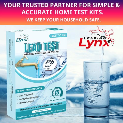 Lead Water Test Kit – Fast 5-Minute Results, Detects Lead to 10 PPB (EPA Standard) | DIY Home Drinking Water Screening for Tap, Well & Filtered Water | Leaping Lynx