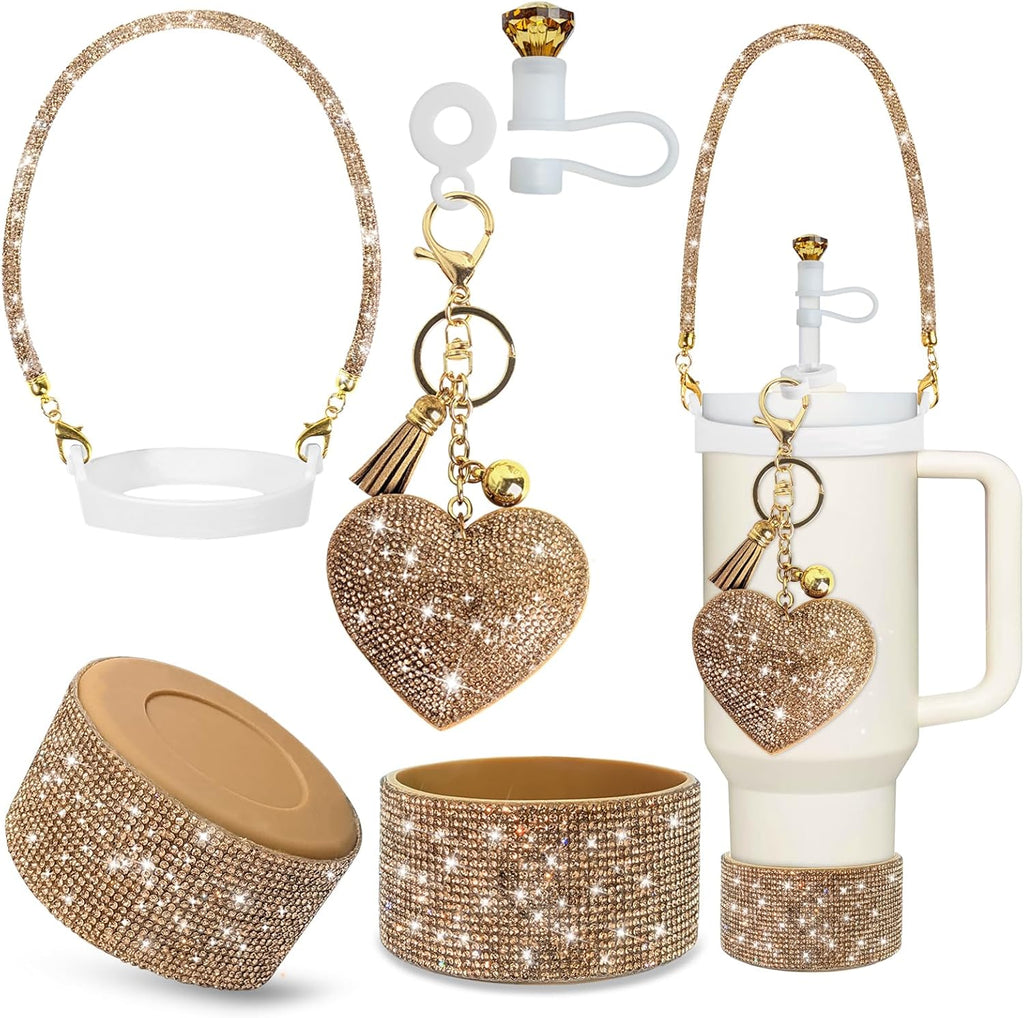 Stanley Cup Accessories Set 30&40 Oz, Includes 0.4in Straw Covers, Water Bottle Handle Strap, Cute Stanley Charms and Silicone Boot.