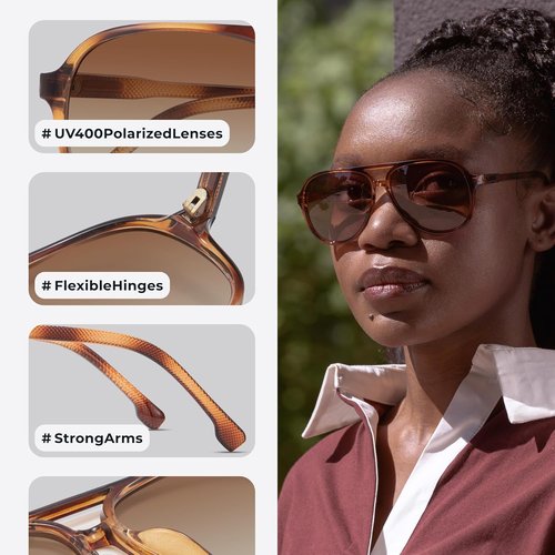Livho Polarized Aviator Sunglasses - Retro Oversized UV Protection Shades for Men & Women