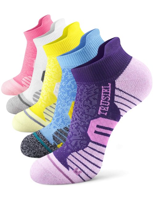 Trusiel Women Ankle Compression Athletic Running Socks No Show Low Cut 5 Pairs