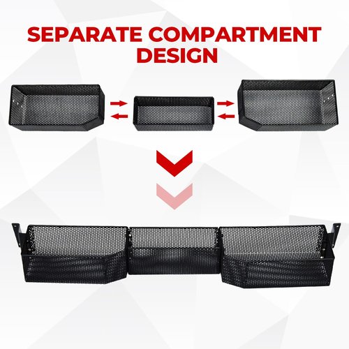 XUTVOTOR Inner Front Mesh Storage Basket Compatible with E-Z-GO RXV Valor 2025 Accessories, Black Combined Front Inner Dash Storage Tray Storage Shelf for EZGO RXV Valor 2025
