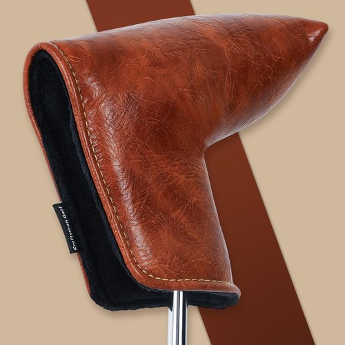 Craftsman Golf Premium Leather Brown Blade Putter Cover Headcover Magnetic Closure for Scotty Cameron Taylormade Odyssey