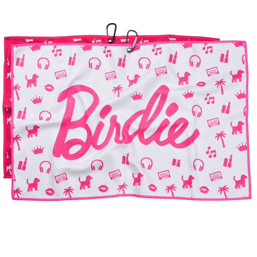 Shanker Golf - Birdie Pink Golf Towel - Funny Microfiber Waffle Women's Golf Towel - Funny Joke Logo - Perfect Ladies Golf Gift