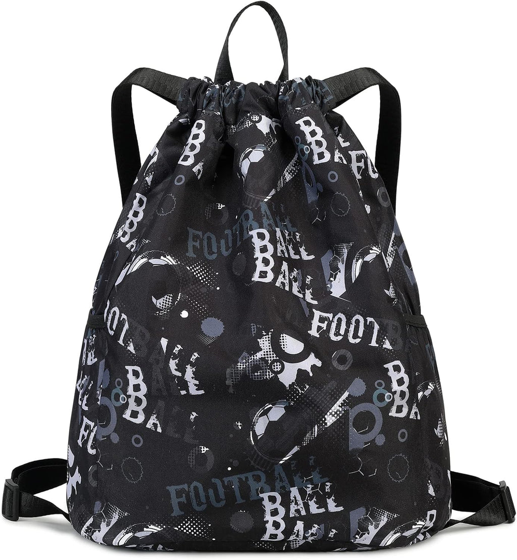 Skiennix Drawstring Backpack - Versatile Gym & Sports Bag for Men & Women | Black, Ideal for Soccer & Beach Gear