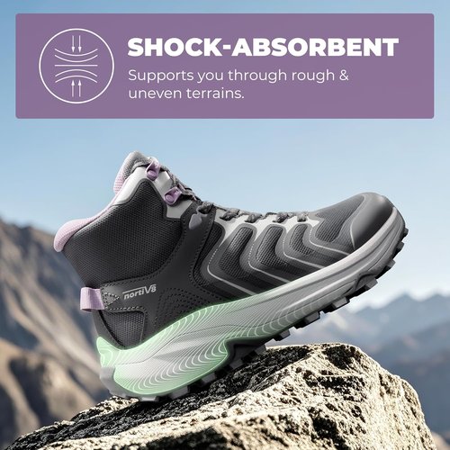 NORTIV 8 Women's Waterproof Hiking Boots - Comfortable Arch Support | Lightweight Outdoor Sneakers