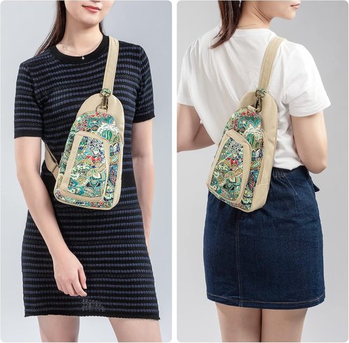 Black Butterfly Canvas Chest Bag - Stylish Crossbody Travel Pack | Compact & Lightweight Design