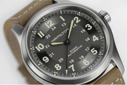 Hamilton Khaki Field Titanium Automatic Men's Watch - 42mm Swiss Made, Black Dial, 100m Waterproof, Leather Strap