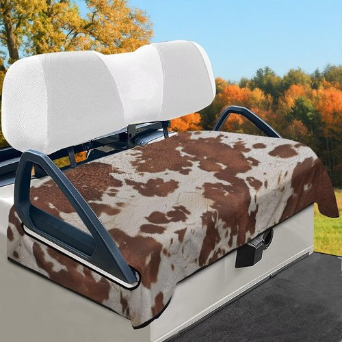 Xpyeesfuen Cow Print Golf Cart Seat Covers,Golf Cart Towel/Blanket,Easy Install and Clean,Protect Your Seat and Suitable for All Seasons