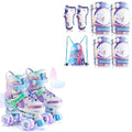 NEMONE Mermaid Roller Skates (Purple S) with Protective Gear Set Knee Elbow Wrist Guards Pads for Kids Girls (Purple S)