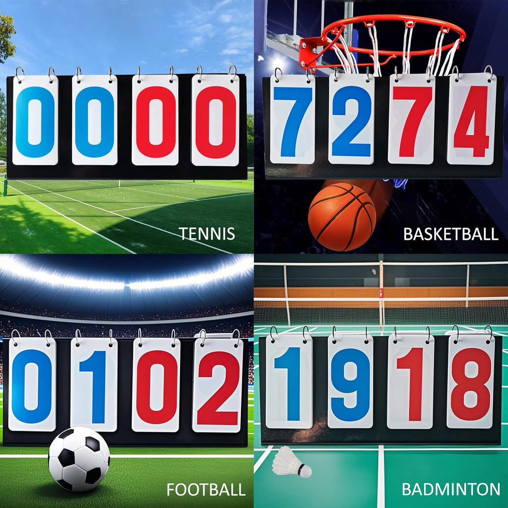 Skiennix Portable Score Keeper - 4-Digit Flipper Counter for Football, Basketball, Tennis