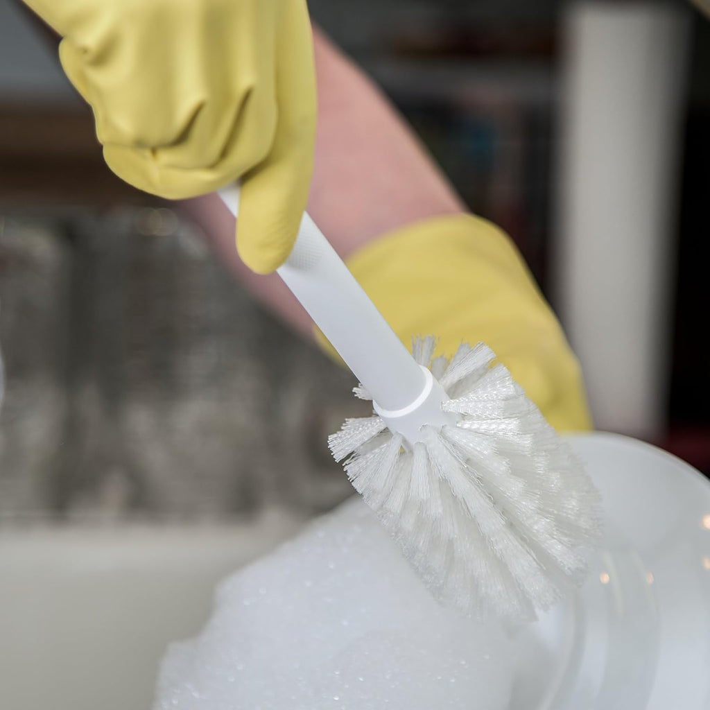 SPARTA Plastic Dish Brush - Lightweight & Break-Resistant Cleaning Tool | 11-Inch, White