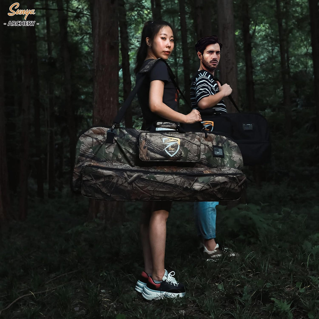 SUNYA Compound Bow Case - Neoprene String Protection & Padded Sling | Soft Carrying Case for Archery Gear