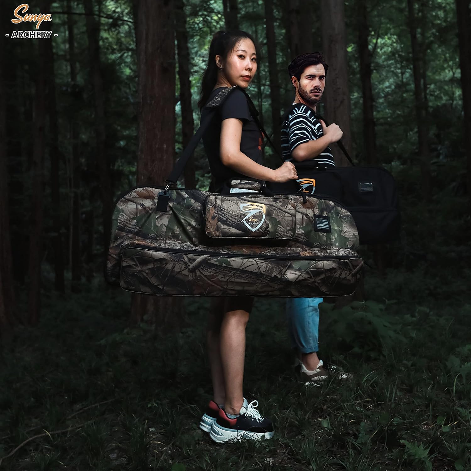 SUNYA Compound Bow Case - Neoprene String Protection & Padded Sling | Soft Carrying Case for Archery Gear