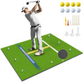 Roykaw Golf Hitting Mat 5x4ft - Thickened Swing Pad for Outdoor & Indoor Practice, Non-Slip/High-Elastic Base Turf Grass