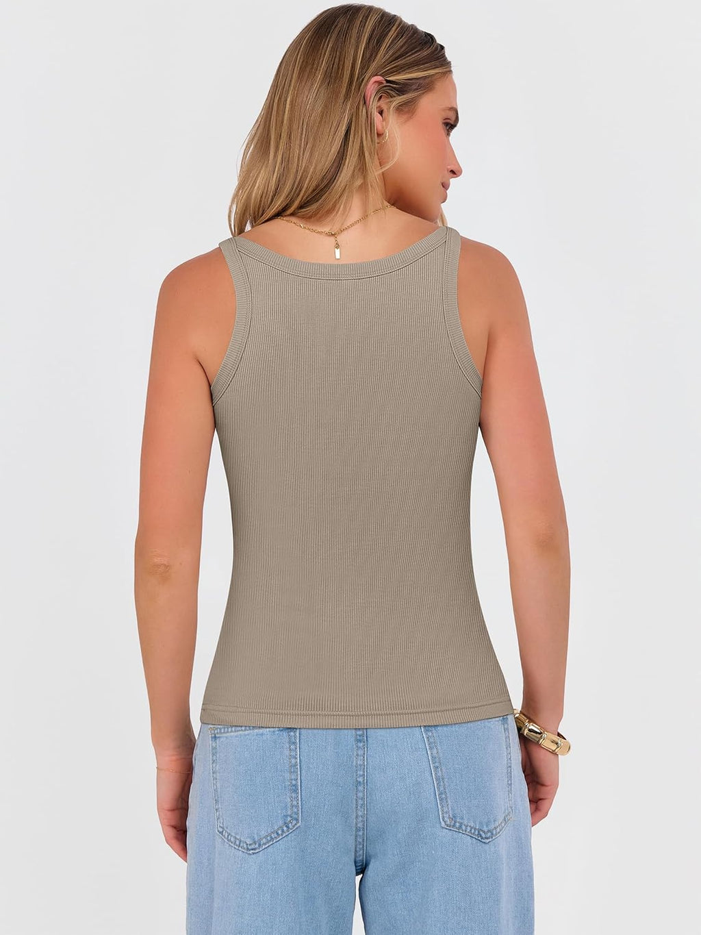 ANRABESS V Neck Tank Tops for Women - Ribbed Knit Sleeveless Cami Shirt | Casual Summer Style