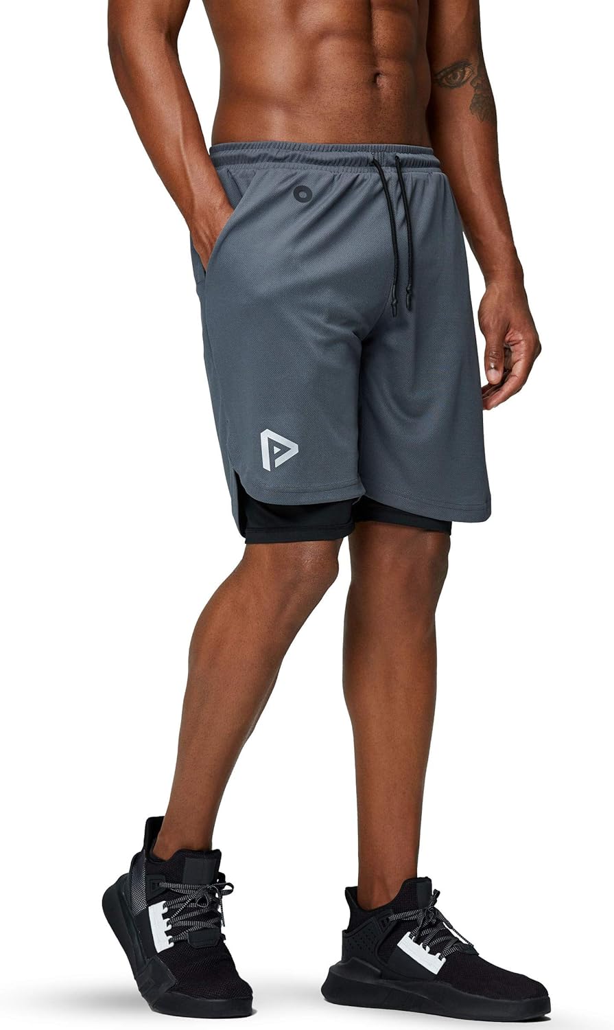 Pinkbomb Men's 2-in-1 Running Shorts - Quick Dry Workout Shorts with Phone Pocket | Comfortable Fit