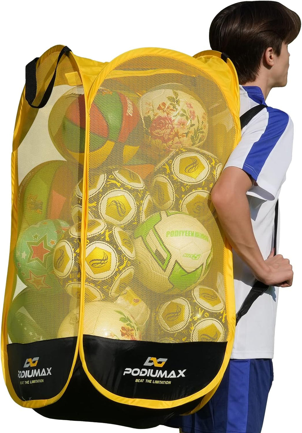 PodiuMax Soccer Ball Storage Backpack - Adjustable Strap & Organizer for Up to 22 lbs of Sports Gear